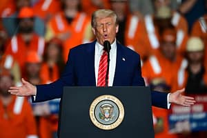 Trump says US will lift steel tariffs to 50 percent at Pennsylvania rally