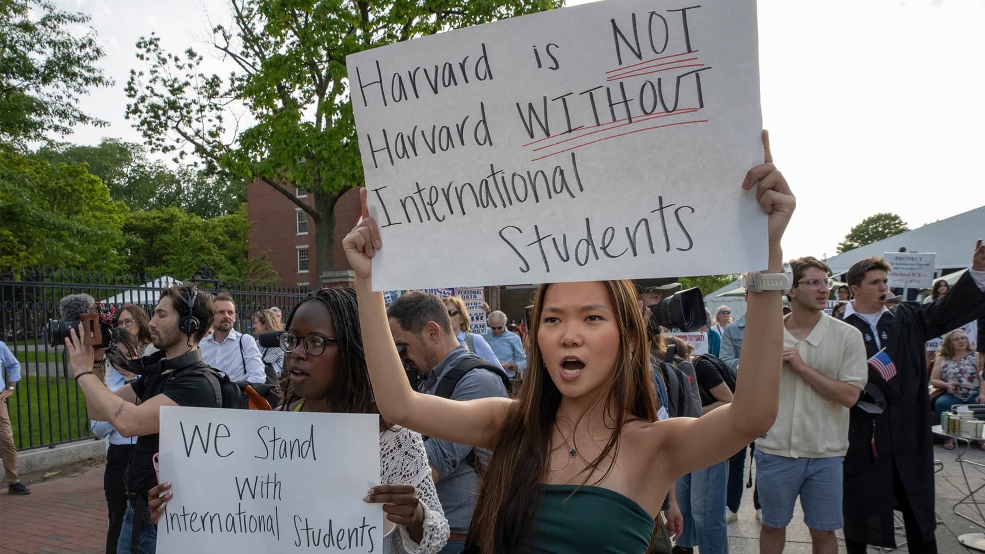 Harvard students protest Trump’s university crackdown